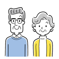 ベクターイラスト素材：笑顔のシニア夫婦
