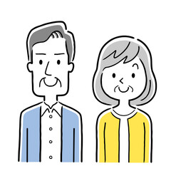 ベクターイラスト素材：笑顔のシニア夫婦
