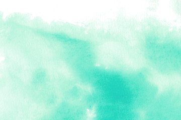 水彩テクスチャ背景(水色)  ナイルブルーの水彩にじみ