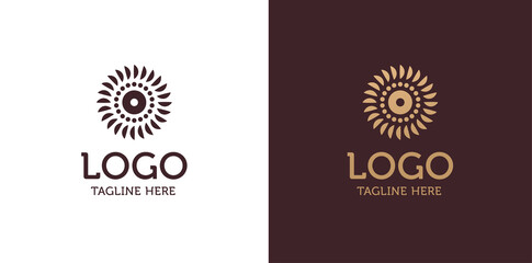 Oriental, arabic, golden tile logo design