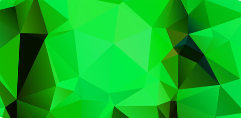 Green vivid geometric abstract bright green blurred mosaic wallpaper with triangle shapes for banner