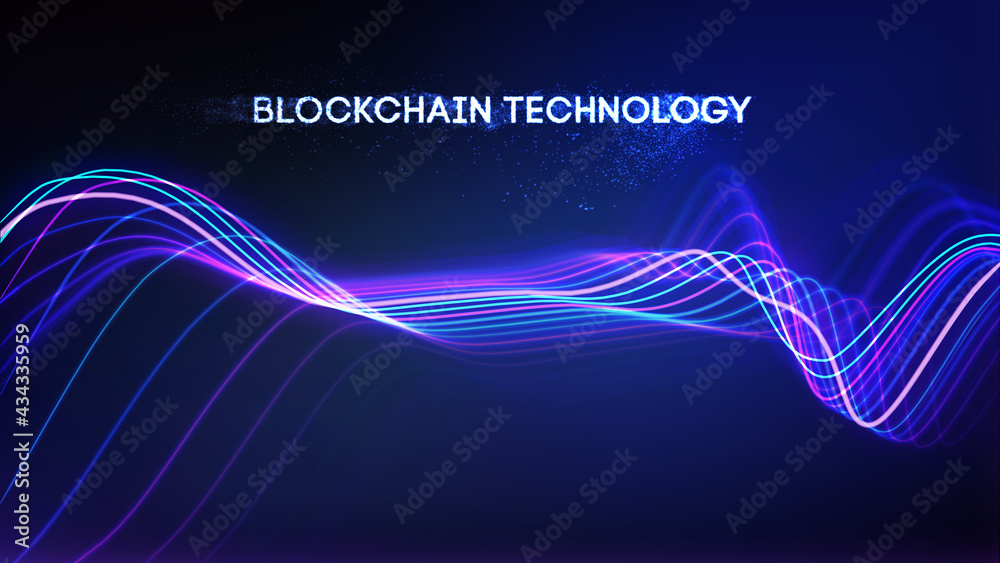 Poster eps 10. blockchain technology background. cryptocurrency fintech block chain network and programming