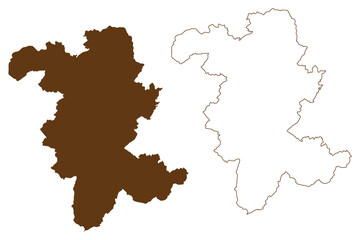 Fototapeta na wymiar Rheinisch-Bergischer district (Federal Republic of Germany, State of North Rhine-Westphalia, NRW, Cologne region) map vector illustration, scribble sketch Rheinisch Bergischer Kreis map