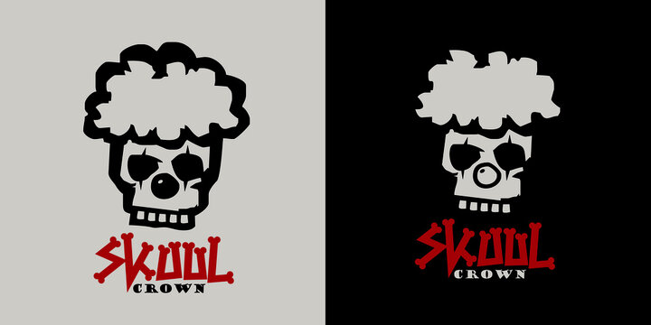  Skull clown mascot logo.