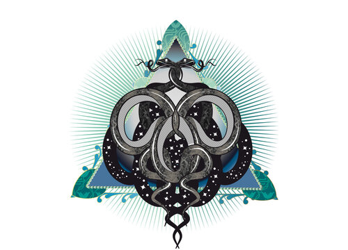 dunkles und mystisches Schlangen Symbol
