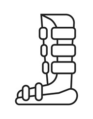 Leg brace icon. Orthopaedic rehabilitation icon vector. Physical therapy