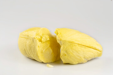 Broken Durian isolated on white background