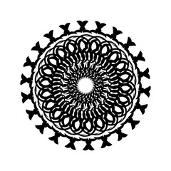 Decorative circular ornaments. Good for menus, tattoos, prints and postcards. Isolated on white background. Vector illustration