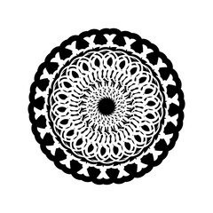 Decorative ornaments in the shape of a flower. Good for menus, prints and postcards. Isolated on white background. Vector illustration