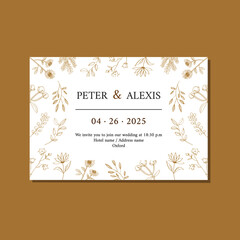 Elegant floral wedding invitation 