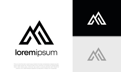 Initials M logo design. Initial Letter Logo