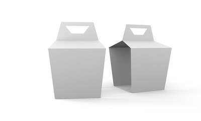 Realistic white package Cardboard  Box on white background. For small items, matches, and other things. 3d  illustration.