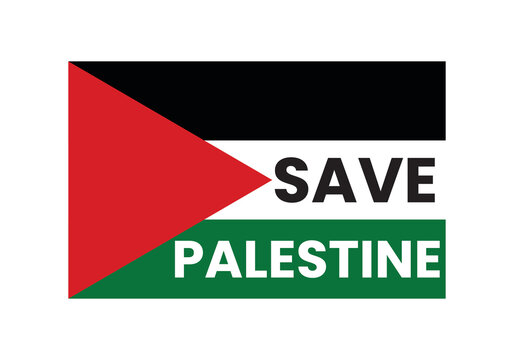 Save Palestine freedom vector flag green black red abstract design. Save Palestine illustration.