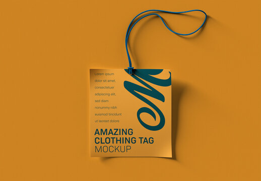  Photorealistic Paper Label Tag Mockup with a String