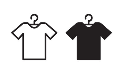 clothes icon, Tshirt icon on the hanger icon vector