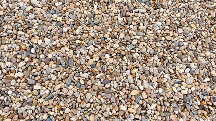 Gravel texture. Pebble stone background. Top view
