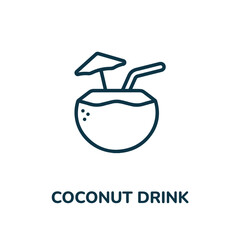 coconut drink icon vector. drink icon vector symbol illustration. Modern simple vector icon for your design. coconut icon vector.