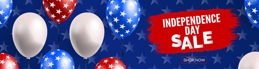 United States on America USA independence day sale horizontal baner design 