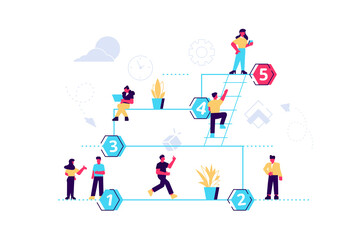 Naklejka premium Way to success and personal growth of people