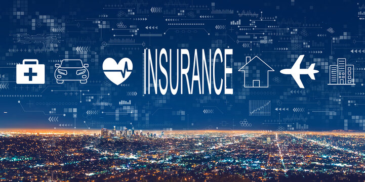 Insurance Concept With Downtown Los Angeles