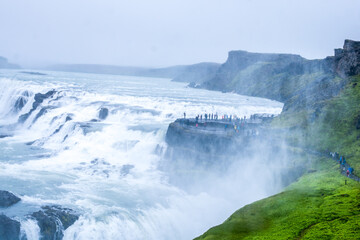 Gullfoss waterfall located in the canyon of Hvita river, Iceland