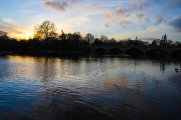 Fototapeta na wymiar Hyde park at sunset