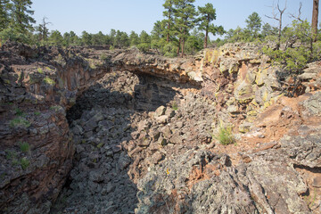 Natural bridge in Big Tubes area, El Malpais National Monument in New Mexico, USA