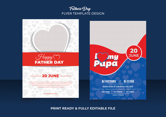 Happy Fathers Day Flyer, Poster, brochure cover Template Design or Fathers day party flyer, Greeting Card Design, Fathers day celebration flyer