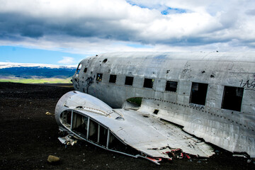 Crashed plane in Iceland. Solheimasandur plane wreck