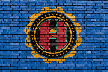 iflag of Hamilton County, Ohio painted on brick wall