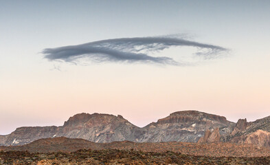 Mountain landscape with one cloud