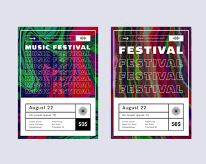 Abstract colorful Music Festival poster vector design. Modern bright vibrant color background. Liquid Marble splash of paint texture. © t1m0n344