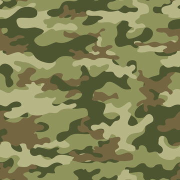 
Camouflage veon khaki pattern, repeat background, modern forest texture for hunting.