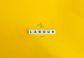 LaboUr Law Banner and Concept. Block letters on bright orange background. Minimal aesthetics.