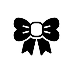 Christmas Xmas Ribbon Vector icon in Glyph Style. A Ribbon is an essential decoration for Christmas gift boxes or clothing accessories. Vector illustration icon that can be used for app, website, logo