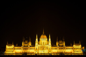 Night view of the Parliament House in Budapest