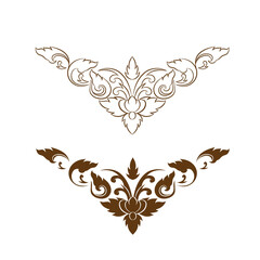 Line Thai art pattern vector illustration