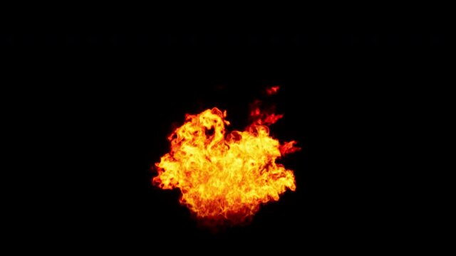 The flames begin to burn and ignite with the end of these fires Isolated by Alpha channel (transparent background) with ProRes codec for any video or animation movie or Cinematic clips or film project