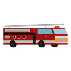 Isolated 3d red firetruck car icon Vector illustration