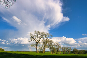 Fototapeta na wymiar Storm Clouds forming over Farmland in County Durham, England, UK.