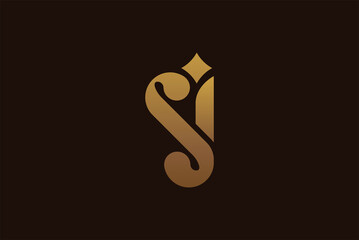 SJ Monogram Logo, Unique, simple, clean and elegant letter SJ Logo, usable for brand or company logos, vector illustration