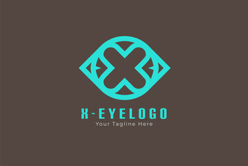 Abstract Letter X  Logo, Eye with Letter X  Inside, usable for brand or company logos, vector illustration