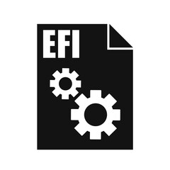 EFI Black File Vector Icon, Flat Design Style