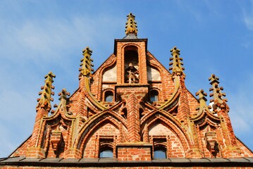 Fototapeta na wymiar old gothic cathedral, Kaunas, Lithuania