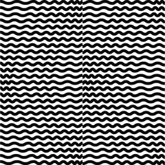 black and white optical art wave line background. Vector illustration. for textile fabric printing