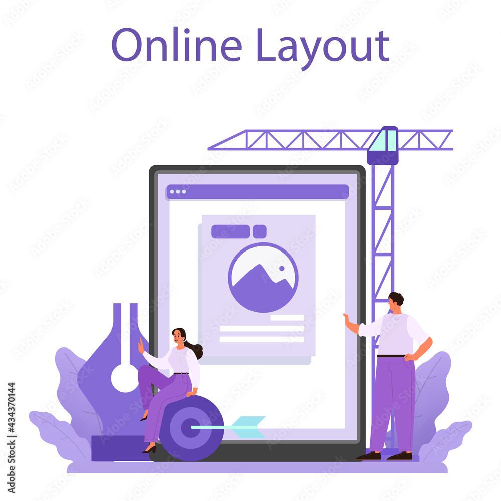 Wall mural web site design online service or platform. presenting content