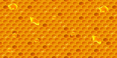 Vector Honey Comb background pattern repeatable