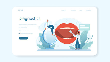 Speech therapist web banner or landing page. Didactic correction - obrazy, fototapety, plakaty