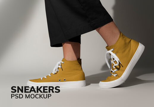 Basic White Sneakers Mockup