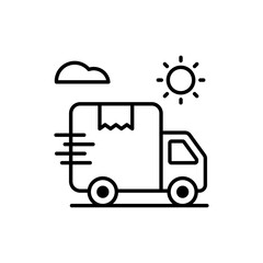 Express Delivery vector outline icon style illustration. EPS 10 File